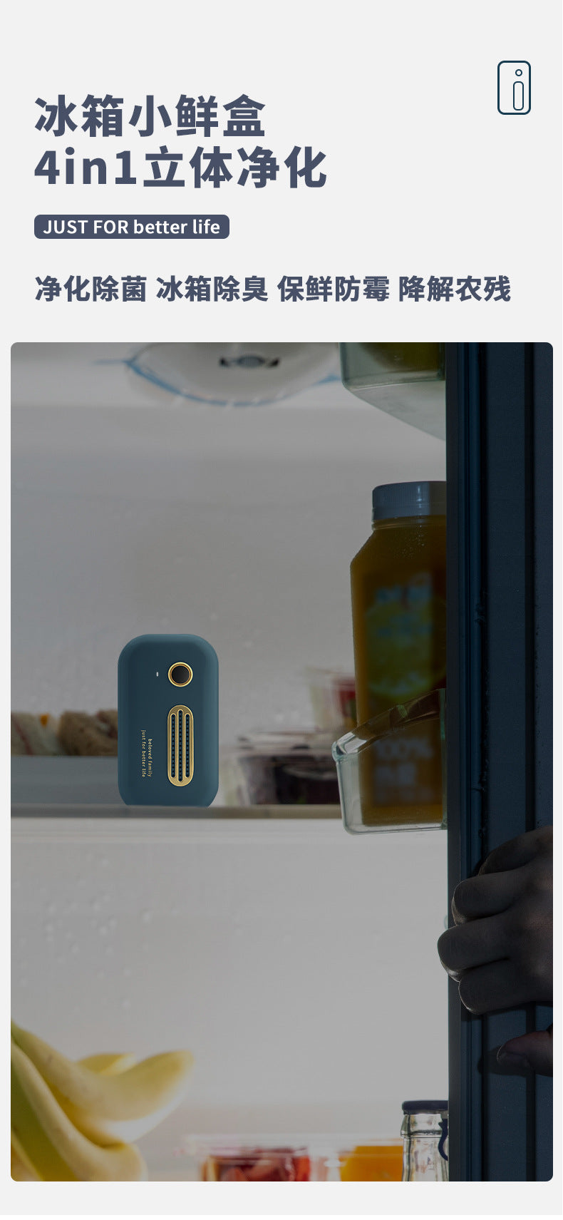冰箱臭氧除味器 车载衣柜除菌器杀菌消毒去除异味净化器
