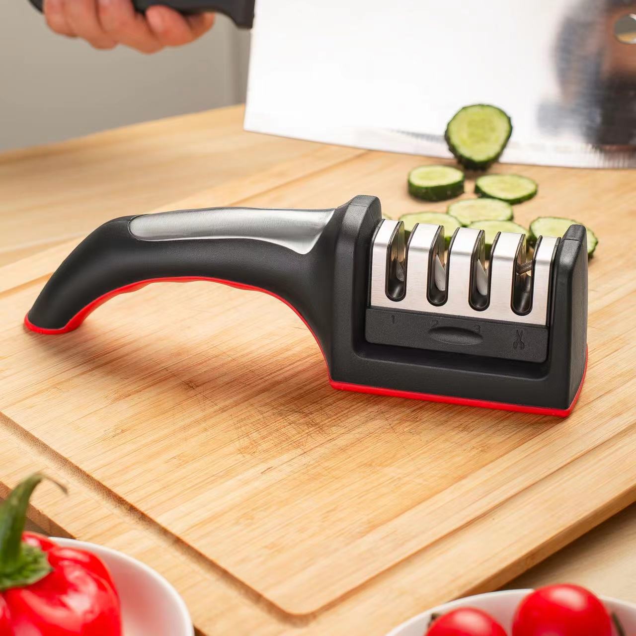 新款四段快速磨刀器家用多功能磨刀棒厨房必备神奇磨刀石